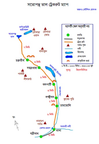 Satopanth Taal Trek Route Map
